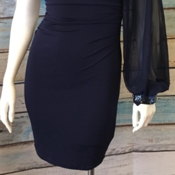 RUBY ROX ONE-SHOULDER LONG SLEEVE DRESS, SIZE S - Picture 4 of 4